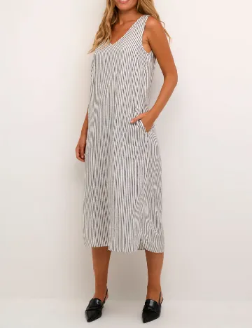 Rochie medie Kaffe, alb/maro