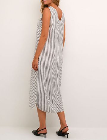 Rochie medie Kaffe, alb/maro