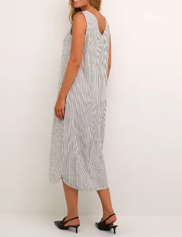 Rochie medie Kaffe, alb/maro