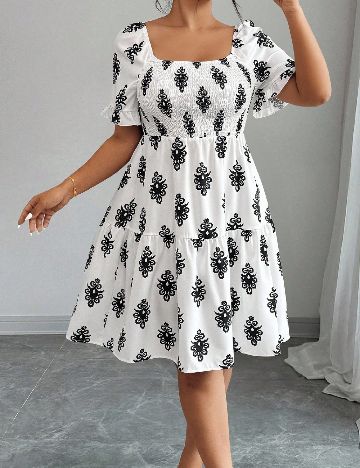 Rochie scurta SHEIN CURVE, alb