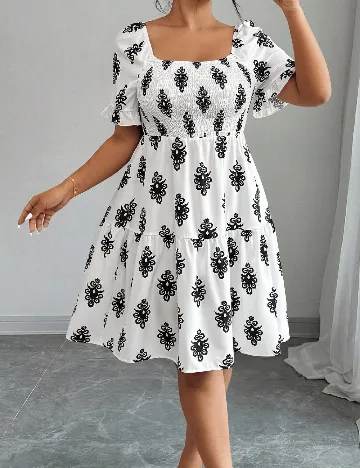 Rochie scurta SHEIN CURVE, alb