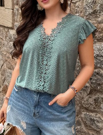 Bluza SHEIN CURVE, verde
