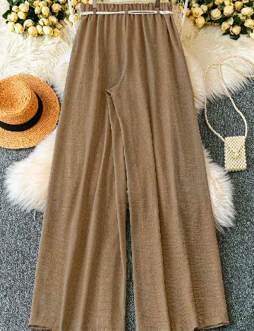 Pantaloni SHEIN CURVE, maro