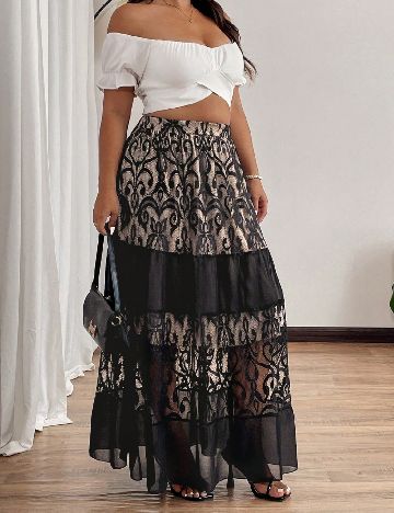 Fusta SHEIN CURVE, negru