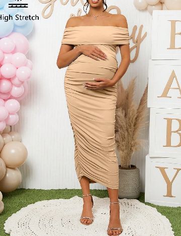 Rochie medie SHEIN Maternity, crem