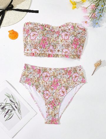 Costum de baie SHEIN CURVE, floral