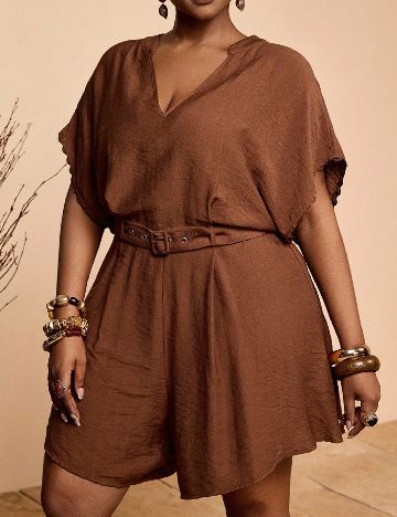 Salopeta SHEIN CURVE, maro