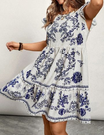 Rochie scurta SHEIN CURVE, alb
