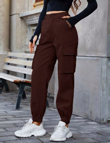 Pantaloni SHEIN, maro