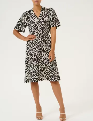 Rochie medie Kaffe, alb/negru