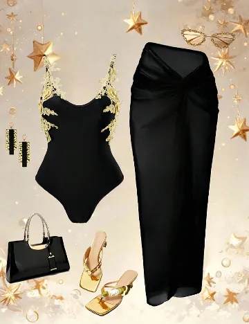 Costum de baie SHEIN, negru