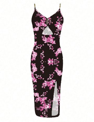 Rochie medie SHEIN, negru/roz