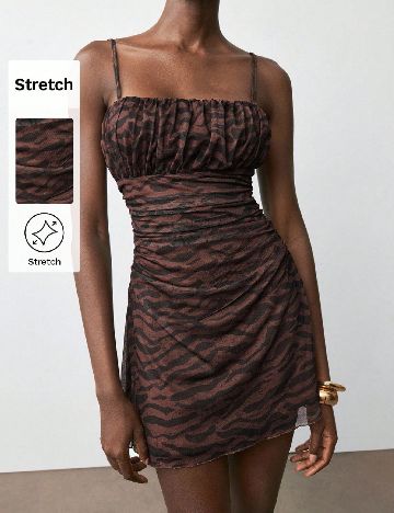 Rochie scurta SHEIN, maro/negru
