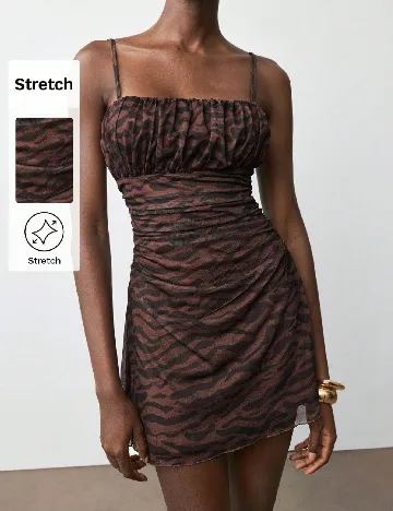 Rochie scurta SHEIN, maro/negru