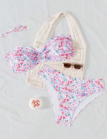 Costum de baie SHEIN CURVE, floral print