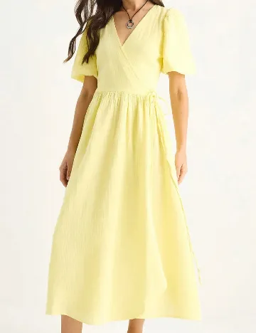 Rochie medie Bianco Lucci, galben