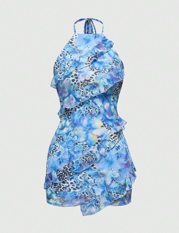 Rochie scurta Romwe, mix culori