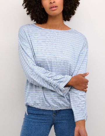 Bluza Kaffe, alb/albastru