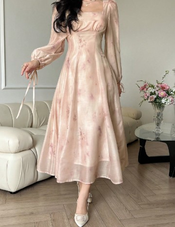 Rochie medie Dazy, crem