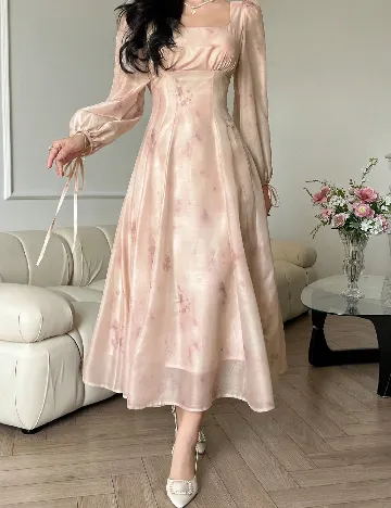 Rochie medie Dazy, crem