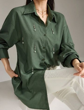 Camasa Oversize SHEIN, verde