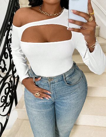 Bluza SHEIN CURVE, alb