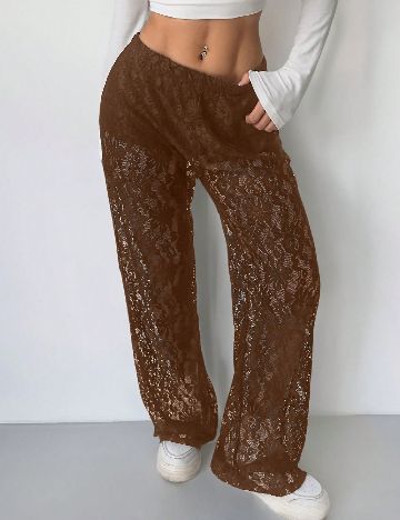 Pantaloni SHEIN, maro