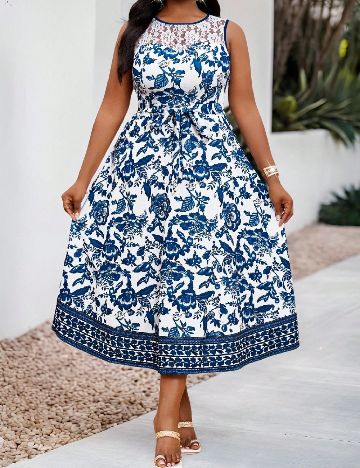 Rochie medie SHEIN CURVE, albastru