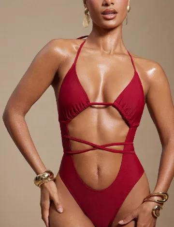 Costum de baie SHEIN, visiniu