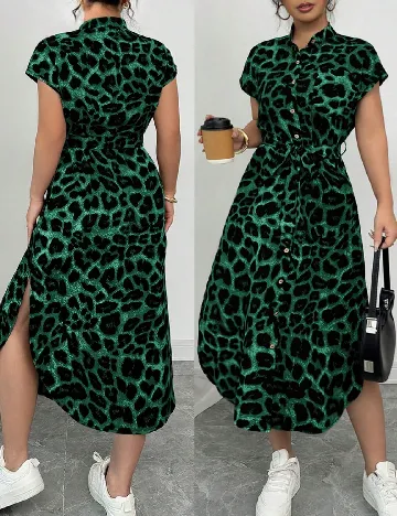 Rochie medie SHEIN CURVE, verde/negru