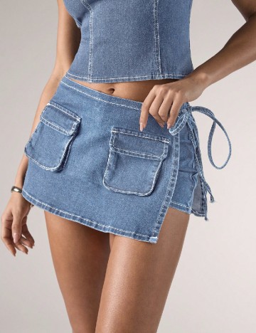 Fusta pantalon SHEIN, albastru