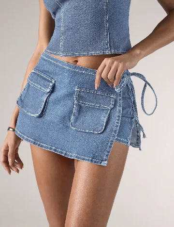 Fusta pantalon SHEIN, albastru