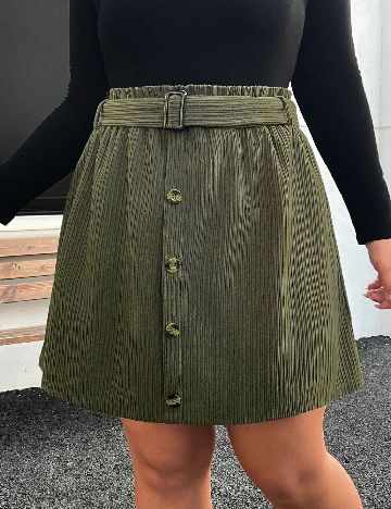Fusta SHEIN CURVE, verde