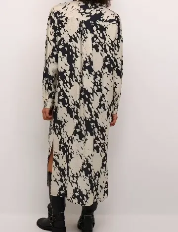 Rochie lunga Kaffe, crem/negru