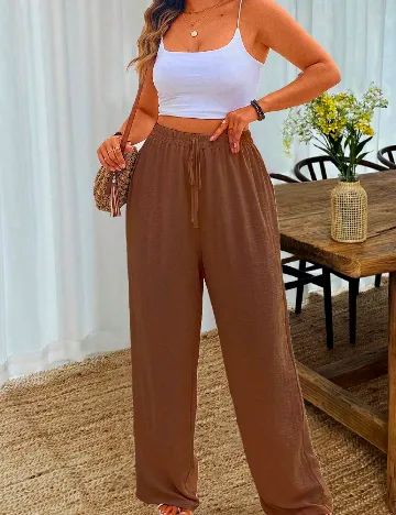 Pantaloni SHEIN CURVE, maro