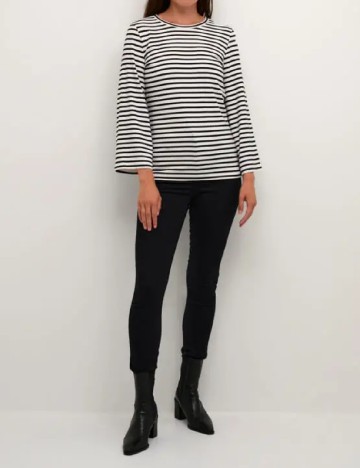 Bluza Kaffe, alb/negru