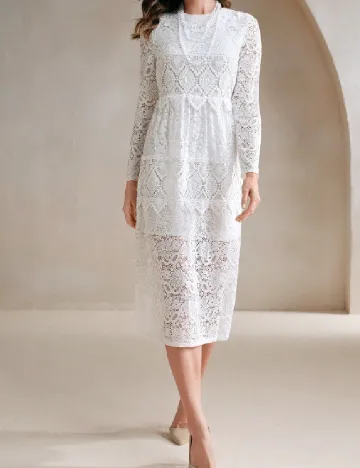Rochie medie Anewsta, alb