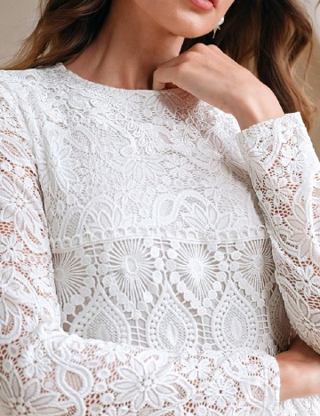 Rochie medie Anewsta, alb