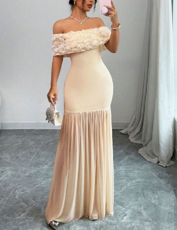 Rochie lunga SHEIN, crem