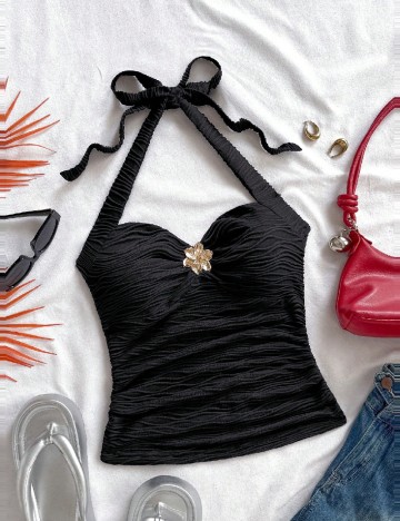 Top SHEIN CURVE, negru