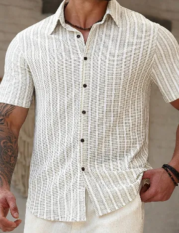 Camasa SHEIN Plus Size Men, bej