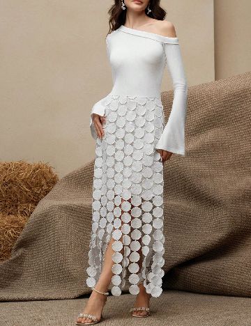 Rochie lunga Anewsta, alb