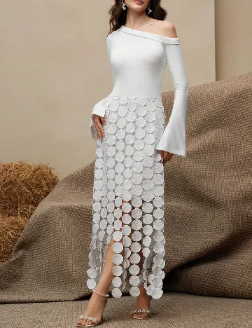 Rochie lunga Anewsta, alb