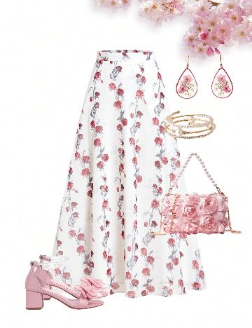 Fusta SHEIN, floral print