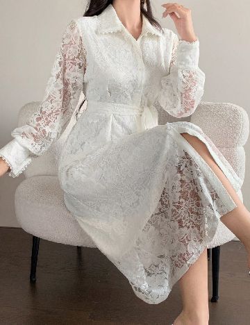 Rochie medie Dazy, alb