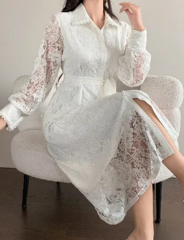 Rochie medie Dazy, alb