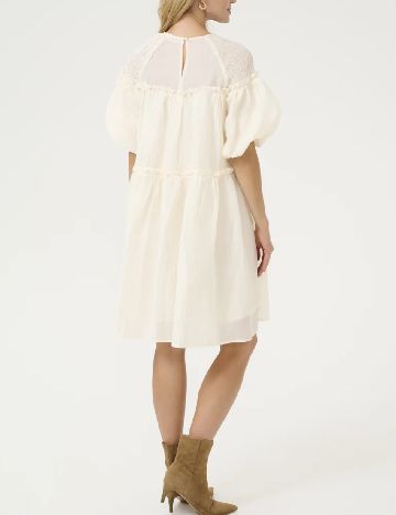 Rochie medie Cream, crem