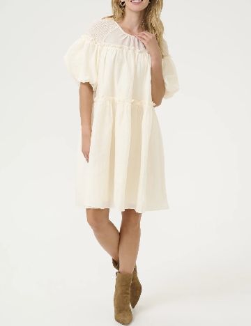 Rochie medie Cream, crem