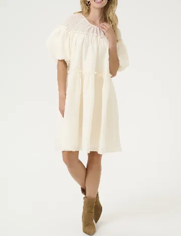 Rochie medie Cream, crem