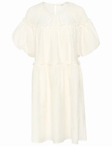 Rochie medie Cream, crem